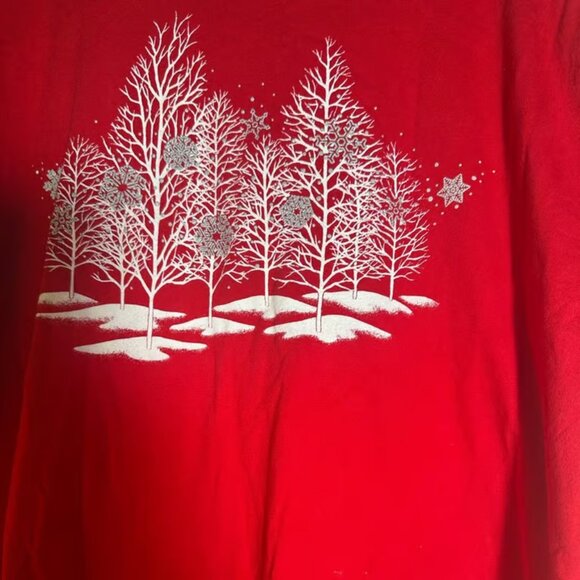 Red Graphic T-Shirt with Tree Design - Picture 2 of 4